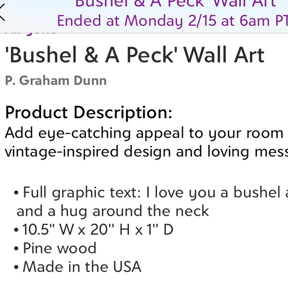 P. Graham Dunn-“Bushel and a Peck” red vintage style wood wall art NEW 2 LEFT - Picture 5 of 5